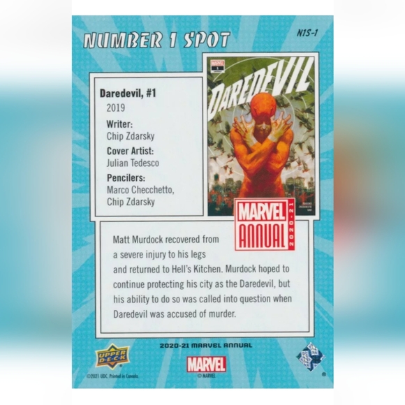 Daredevil Trading Card🦸 Marvel Universe 🔥 - Picture 2 of 2